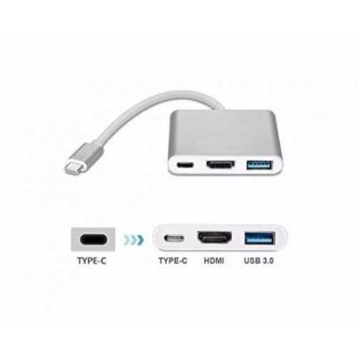 Adaptador Usb Tipo C A Hdmi Usb Y Tipo C 3 En 1 Netmak Nm-type