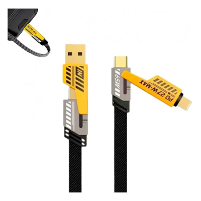 Cable 4 En 1 Usb-c Lightning 65w Carga Rápida Netmak Nm-123