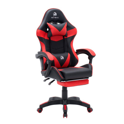 Silla Gamer Netmak Apoya Pies Y Masajeador Nm-sg907