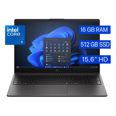 Notebook Hp 250r G10 Intel Core 5 120u 16gb Ram Ddr5 512gb Ssd 15.6" Hd 1366x768 Px Intel Iris Xe Graphics 80eu Wi-fi 6
